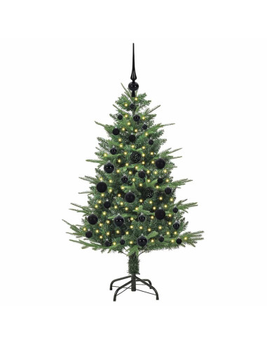 Albero di Natale artificiale preilluminato con set di palline