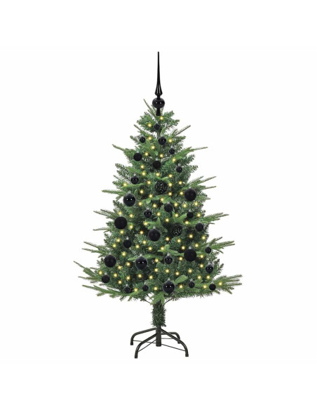Albero di Natale Artificiale Pre-illuminato con Set di Palline
