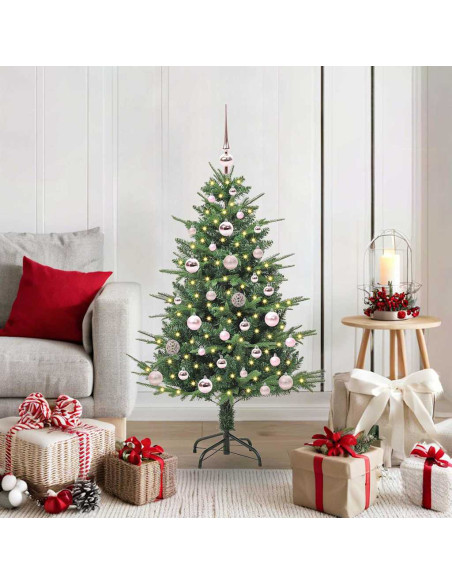 Albero di Natale artificiale preilluminato con set di palline