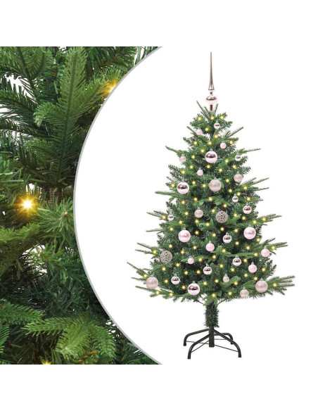 Albero di Natale artificiale preilluminato con set di palline