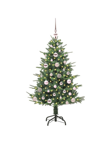 Albero di Natale artificiale preilluminato con set di palline