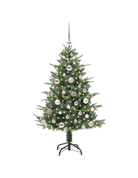 Albero di Natale Artificiale Pre-illuminato con Set di Palline