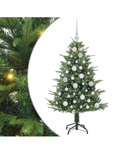 Albero di Natale artificiale preilluminato con set di palline