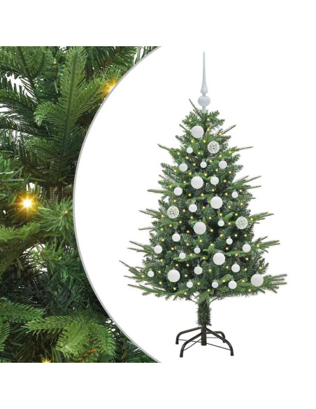 Albero di Natale Artificiale Pre-illuminato con Set di Palline