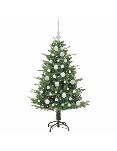 Albero di Natale Artificiale Pre-illuminato con Set di Palline