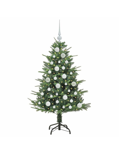 Albero di Natale artificiale preilluminato con set di palline