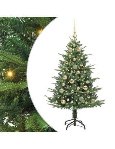 Albero di Natale artificiale preilluminato con set di palline