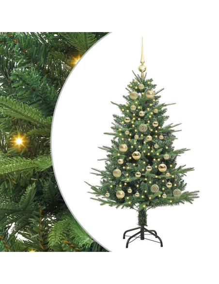Albero di Natale Artificiale Pre-illuminato con Set di Palline