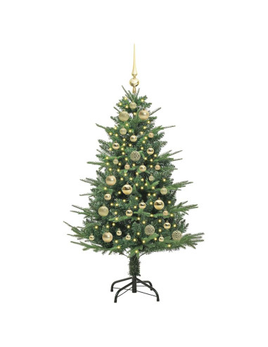 Albero di Natale artificiale preilluminato con set di palline