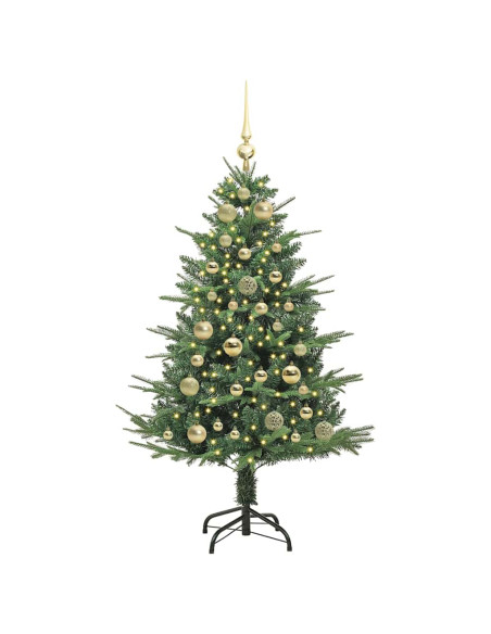 Albero di Natale Artificiale Pre-illuminato con Set di Palline