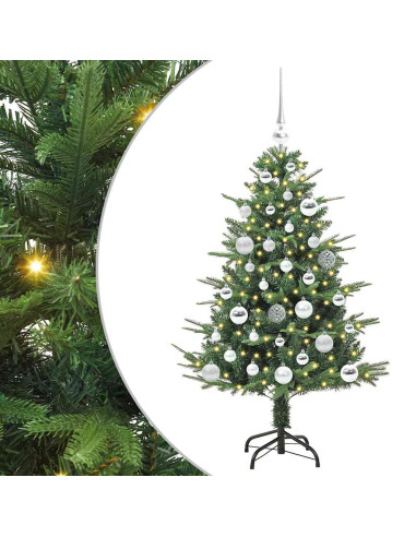 Albero di Natale Artificiale Pre-illuminato con Set di Palline