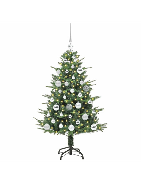 Albero di Natale artificiale preilluminato con set di palline