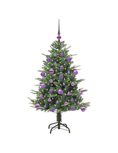 Albero di Natale Artificiale Pre-illuminato con Set di Palline