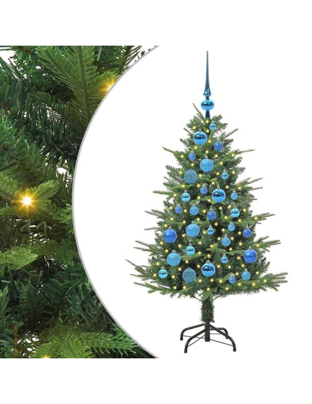 Albero di Natale Artificiale Pre-illuminato con Set di Palline