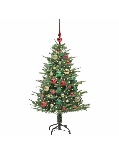 Albero di Natale Artificiale Pre-illuminato con Set di Palline