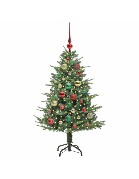 Albero di Natale Artificiale Pre-illuminato con Set di Palline
