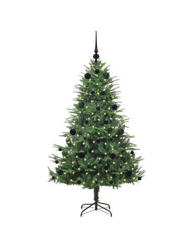 Albero di Natale Artificiale Pre-illuminato con Set di Palline