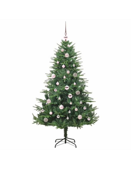 Albero di Natale Artificiale Pre-illuminato con Set di Palline