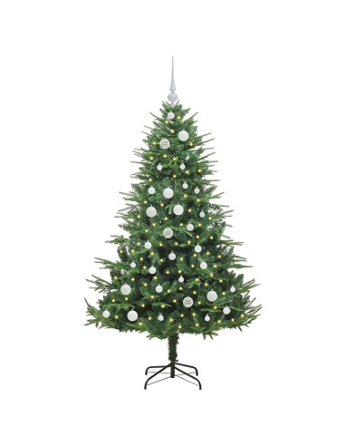 Albero di Natale Artificiale Pre-illuminato con Set di Palline