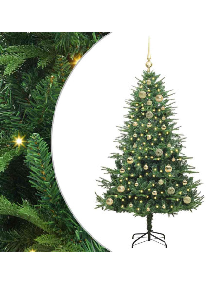 Albero di Natale artificiale preilluminato con set di palline