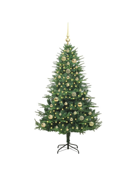 Albero di Natale Artificiale Pre-illuminato con Set di Palline