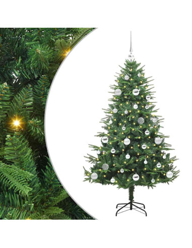 Albero di Natale artificiale preilluminato con set di palline