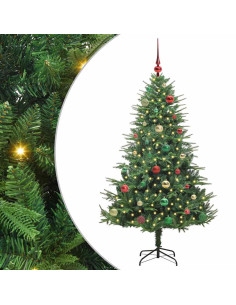 Albero di Natale Artificiale Pre-illuminato con Set di Palline 2