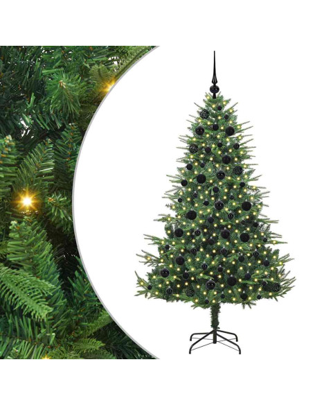 Albero di Natale artificiale preilluminato con set di palline