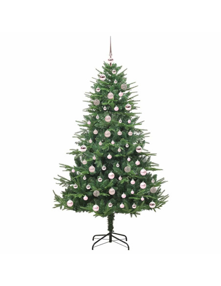 Albero di Natale artificiale preilluminato con set di palline