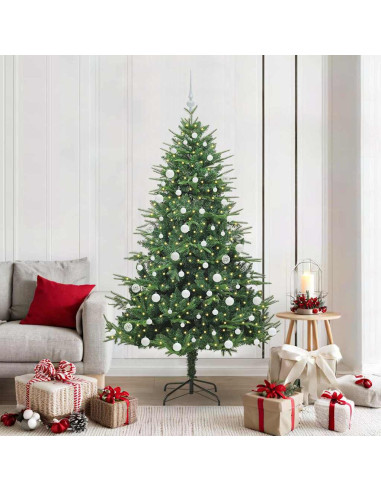 Albero di Natale artificiale preilluminato con set di palline