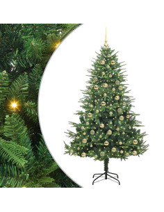 Albero di Natale Artificiale Pre-illuminato con Set di Palline 2