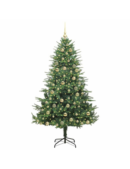 Albero di Natale Artificiale Pre-illuminato con Set di Palline