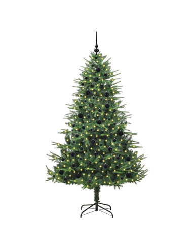 Albero di Natale Artificiale Pre-illuminato con Set di Palline