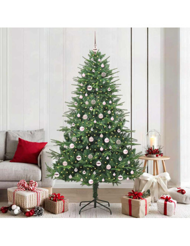 Albero di Natale artificiale preilluminato con set di palline