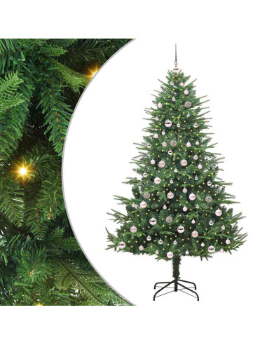 Albero di Natale artificiale preilluminato con set di palline