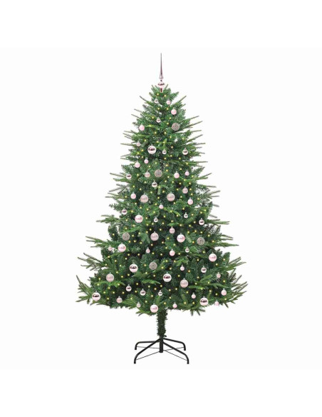 Albero di Natale Artificiale Pre-illuminato con Set di Palline