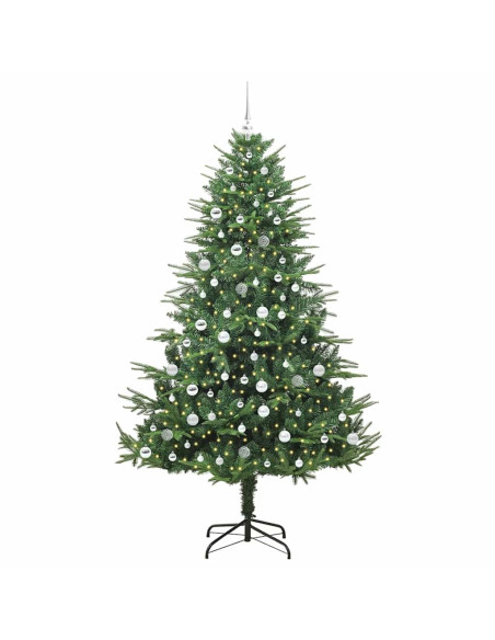 Albero di Natale Artificiale Pre-illuminato con Set di Palline