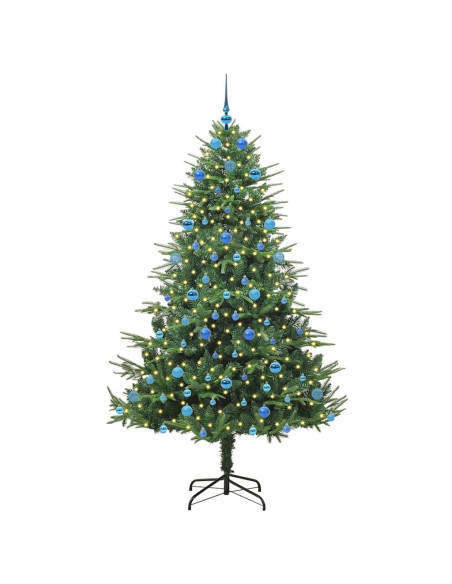 Albero di Natale artificiale preilluminato con set di palline