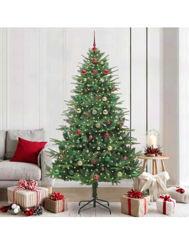 Albero di Natale artificiale preilluminato con set di palline