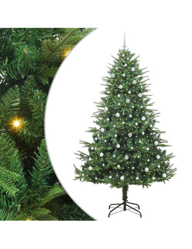 Albero di Natale artificiale preilluminato con set di palline