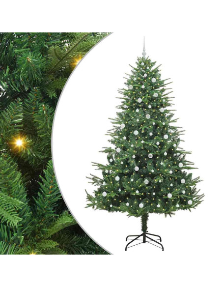 Albero di Natale artificiale preilluminato con set di palline