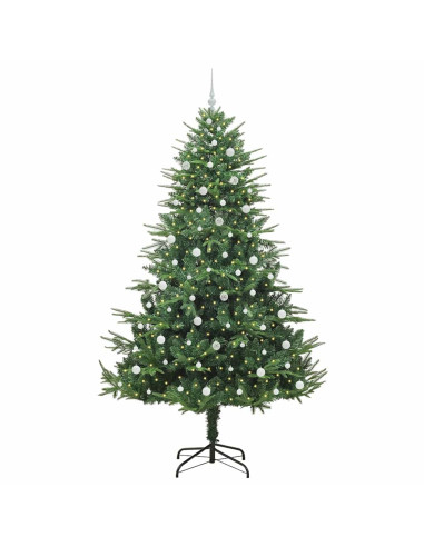 Albero di Natale artificiale preilluminato con set di palline