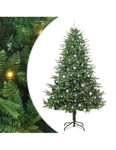Albero di Natale artificiale preilluminato con set di palline