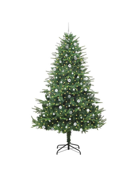 Albero di Natale Artificiale Pre-illuminato con Set di Palline
