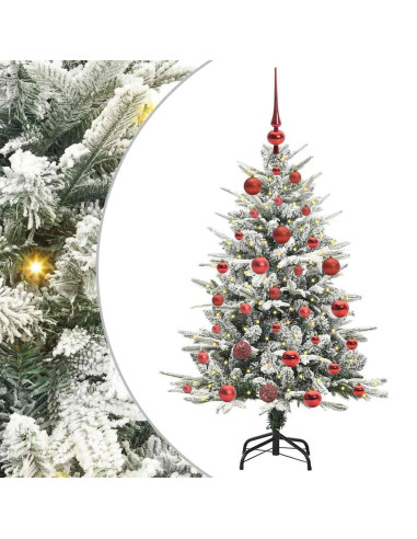 Albero di Natale artificiale preilluminato con set di palline