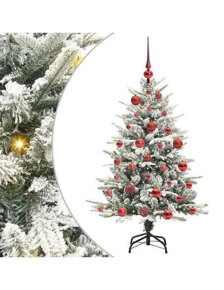 Albero di Natale Artificiale Pre-illuminato con Set di Palline