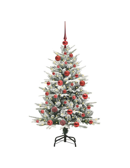 Albero di Natale Artificiale Pre-illuminato con Set di Palline