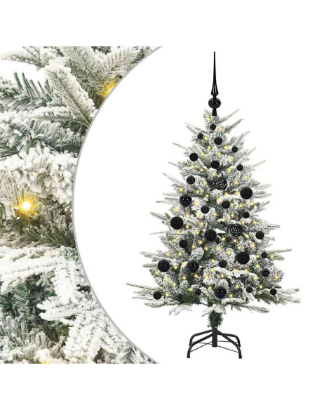 Albero di Natale Artificiale Pre-illuminato con Set di Palline