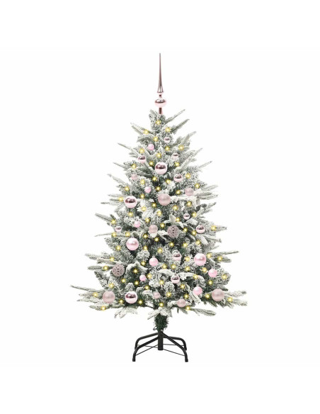 Albero di Natale Artificiale Pre-illuminato con Set di Palline