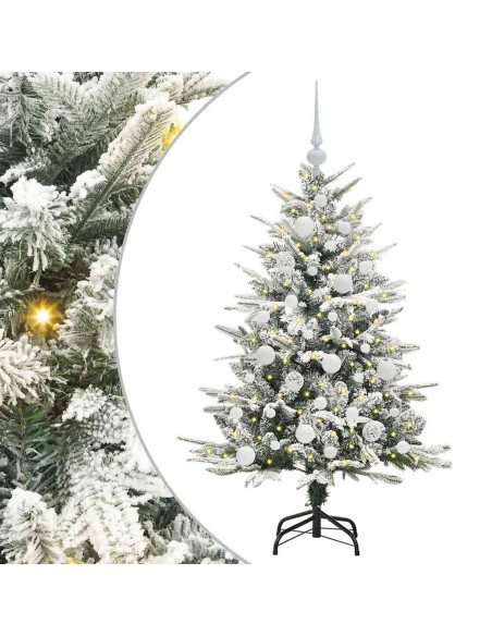 Albero di Natale Artificiale Pre-illuminato con Set di Palline